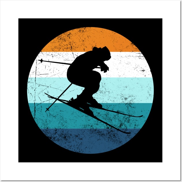 Vintage Skier Silhouette Wall Art by jpmariano